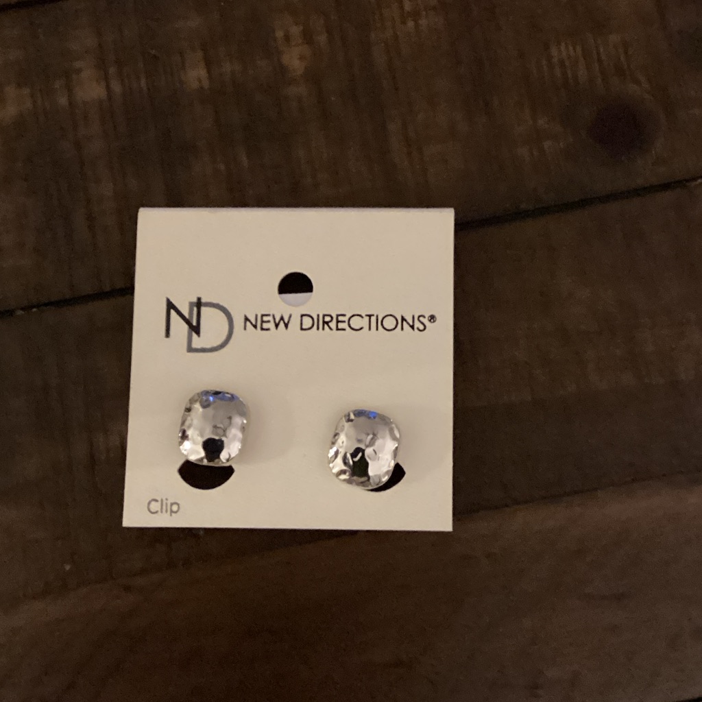 New Directions Shimmering Silver Clip Earrings 8$